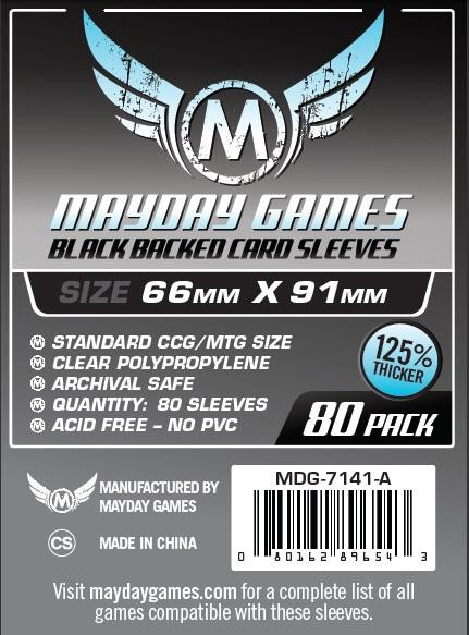 Mayday: Ultimate MTG/Pro Card Sleeves: Black Textured 66mm x 91mm 