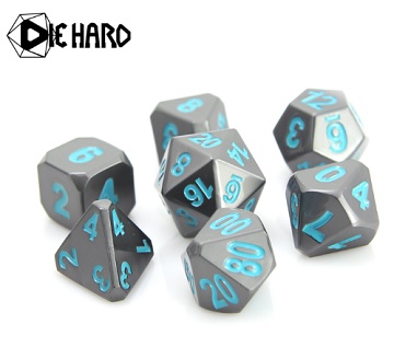 METAL FORGE DICE SET: GUNMETAL W/ TEAL 