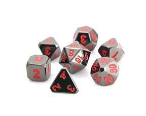 METAL FORGE DICE SET: SINISTER CHROME W/ RED 