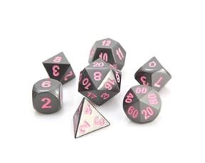 METAL RPG DICE SET: GUNMETAL PINK 