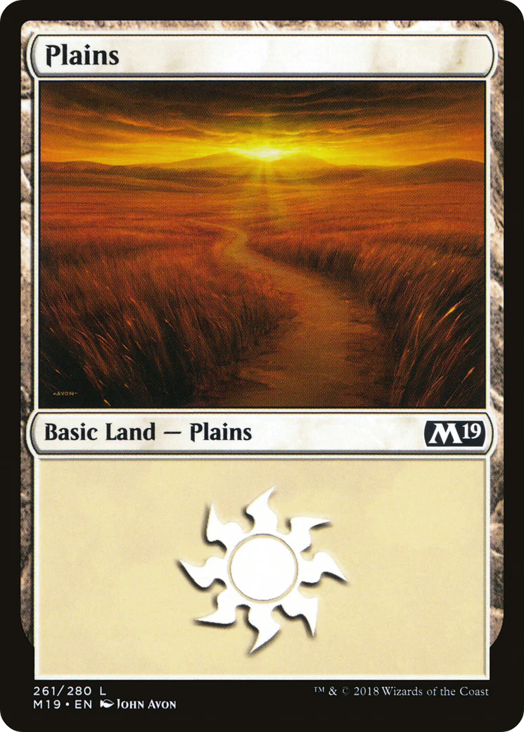 MTG 2019 Core Set 261: Plains (FOIL) 