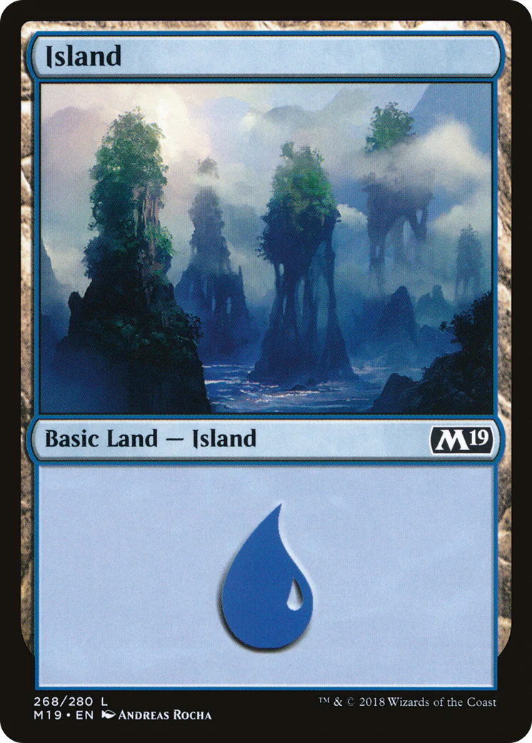 MTG 2019 Core Set 268: Island (FOIL) 