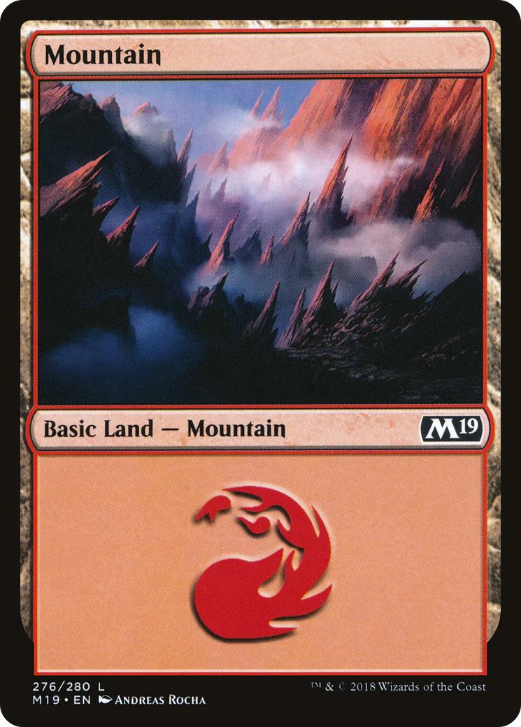 MTG 2019 Core Set 276: Mountain (FOIL) 