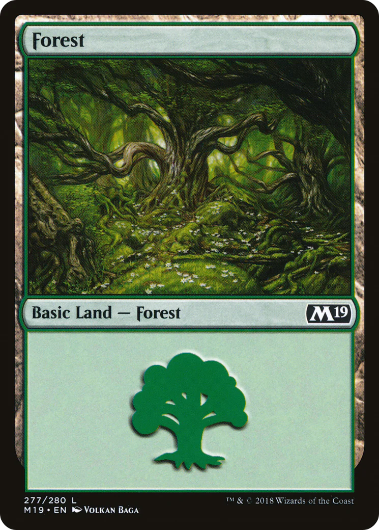 MTG 2019 Core Set 277: Forest (FOIL) 