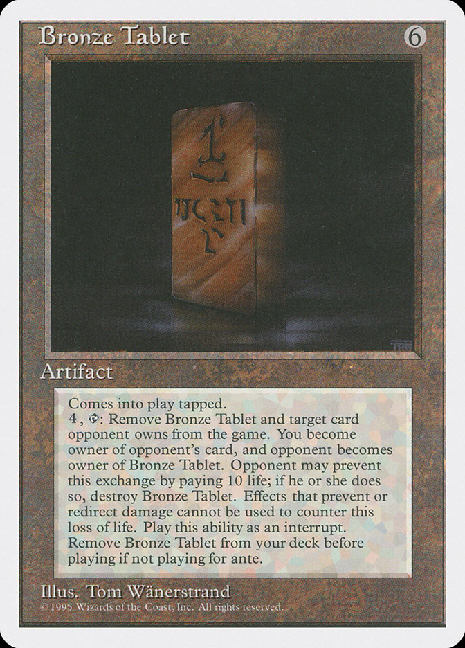 MTG: 4th Edition 303: Bronze Tablet 