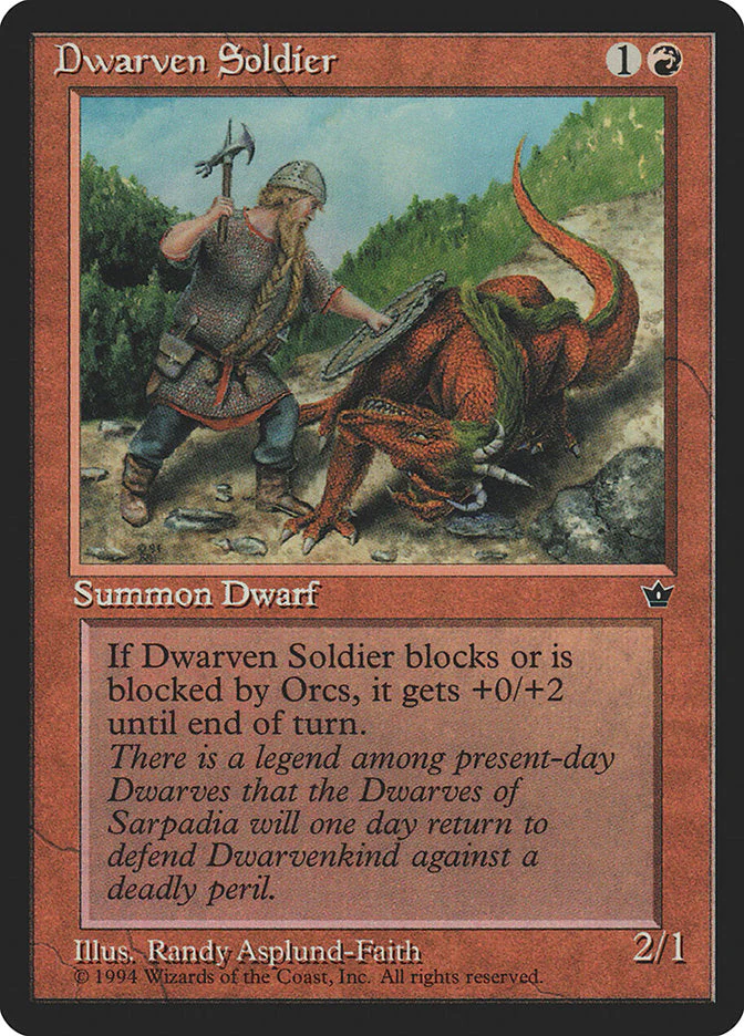 MTG: Fallen Empires 053b: Dwarven Soldier 