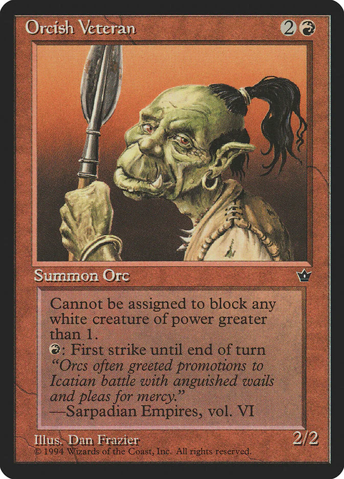MTG: Fallen Empires 062b: Orcish Veteran 