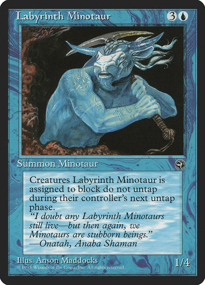 MTG: Homelands 030a: Labyrinth Minotaur (Pick-Axe) 