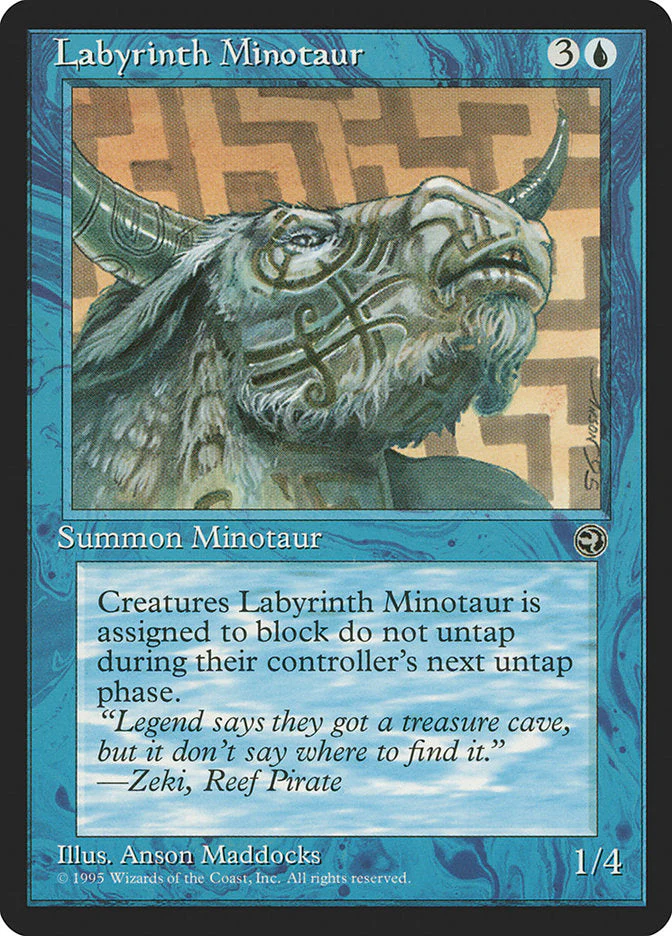 MTG: Homelands 030b: Labyrinth Minotaur (Tattooed Face) 