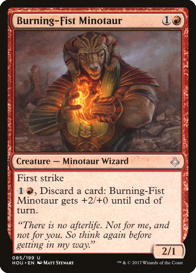 MTG: Hour of Devastation 085: Burning-Fist Minotaur 