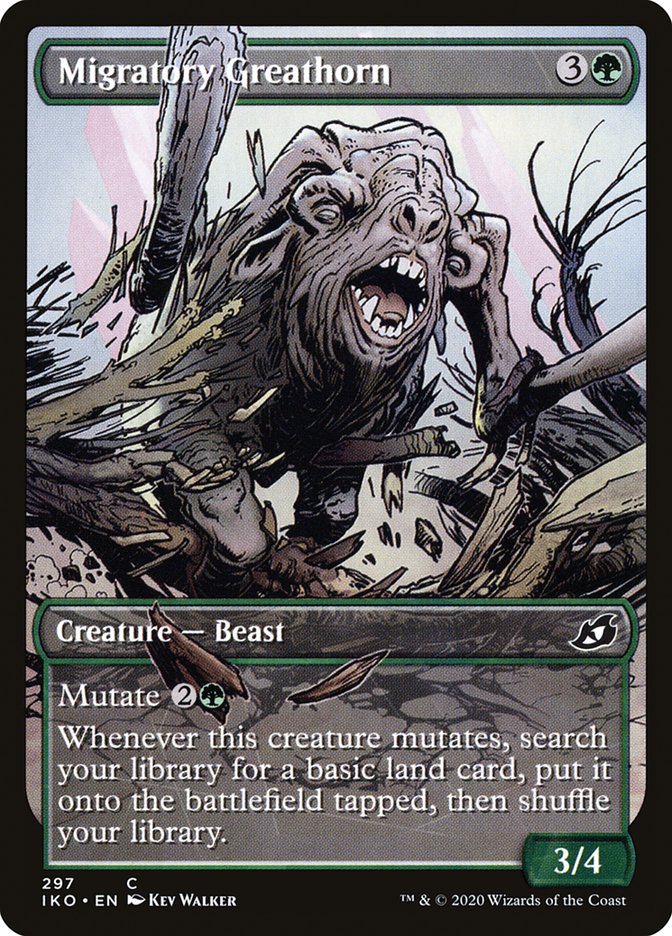 MTG: Ikoria: Lair of Behemoths 297: Migratory Greathorn (Showcase) 