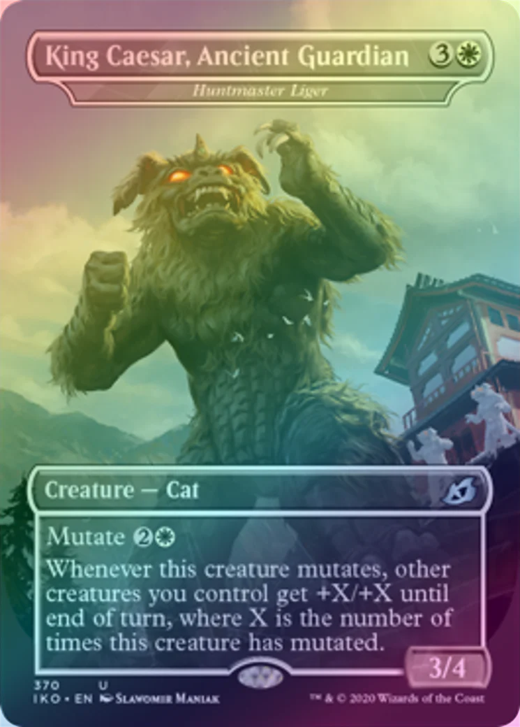MTG: Ikoria: Lair of Behemoths 370: King Caesar Ancient Guardian Huntmaster Liger (Godzilla Series) (FOIL) 