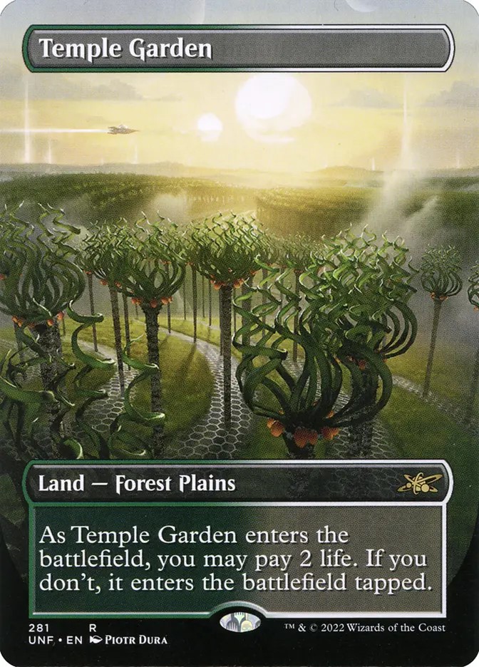 MTG: Unfinity (281): Temple Garden (FOIL) 