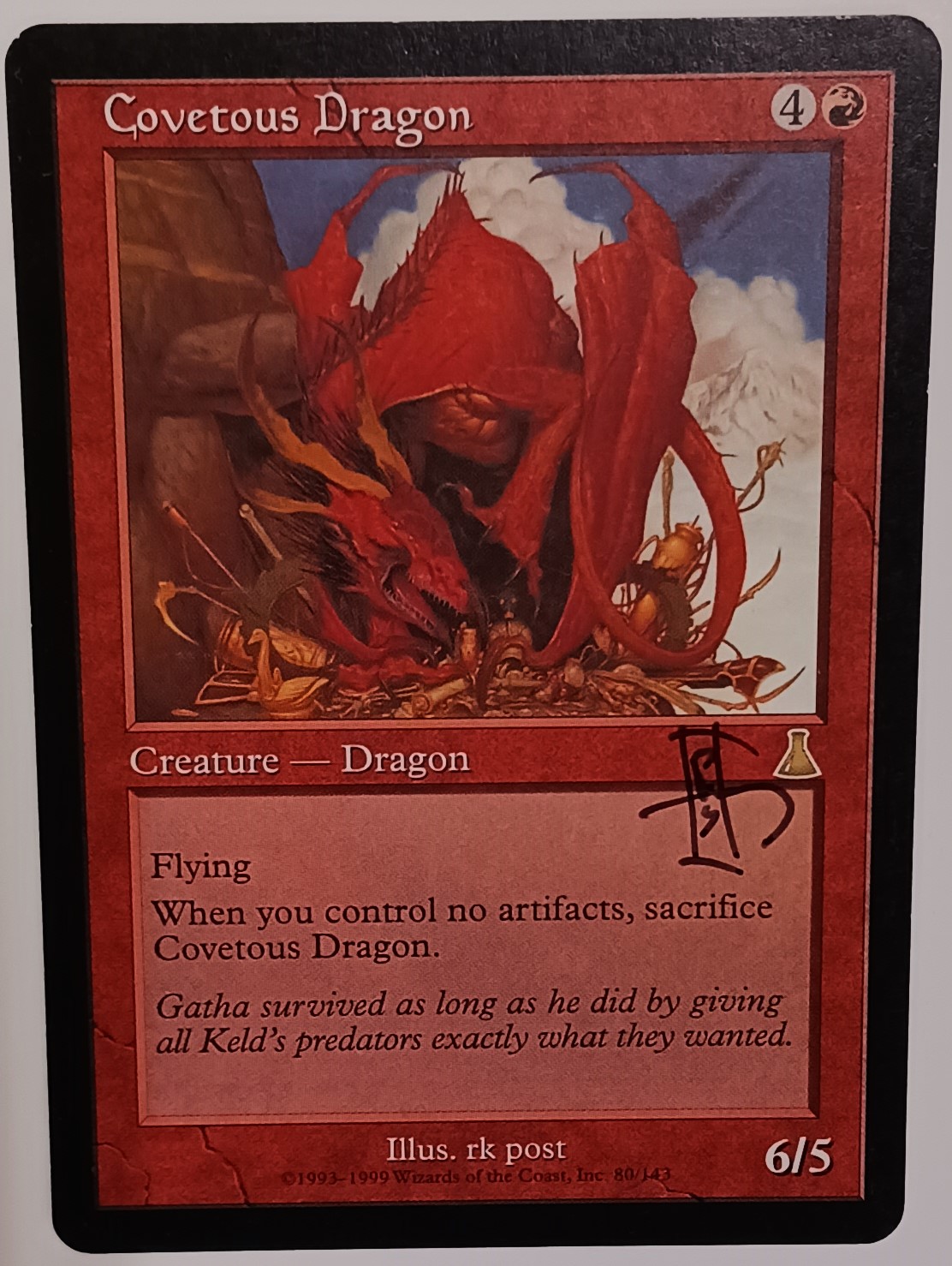 MTG: Urzas Destiny 080: Covetous Dragon (SIGNED) 
