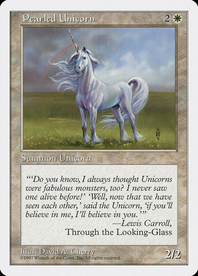 MTG: 5th Edition 050: Pearled Unicorn  