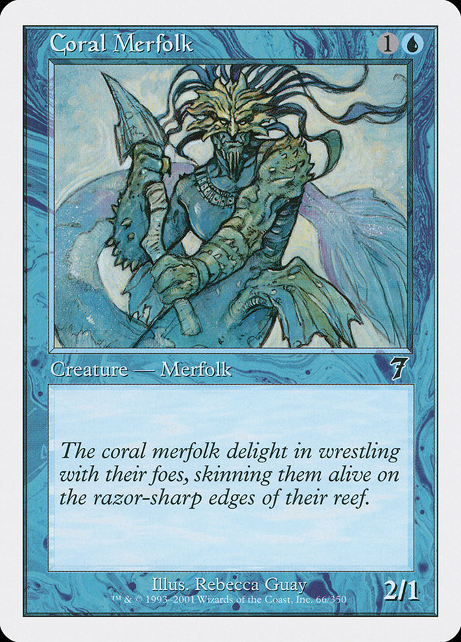 MTG: 7th Edition 066: Coral Merfolk 