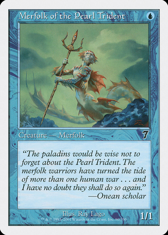 MTG: 7th Edition 090: Merfolk of the Pearl Trident 