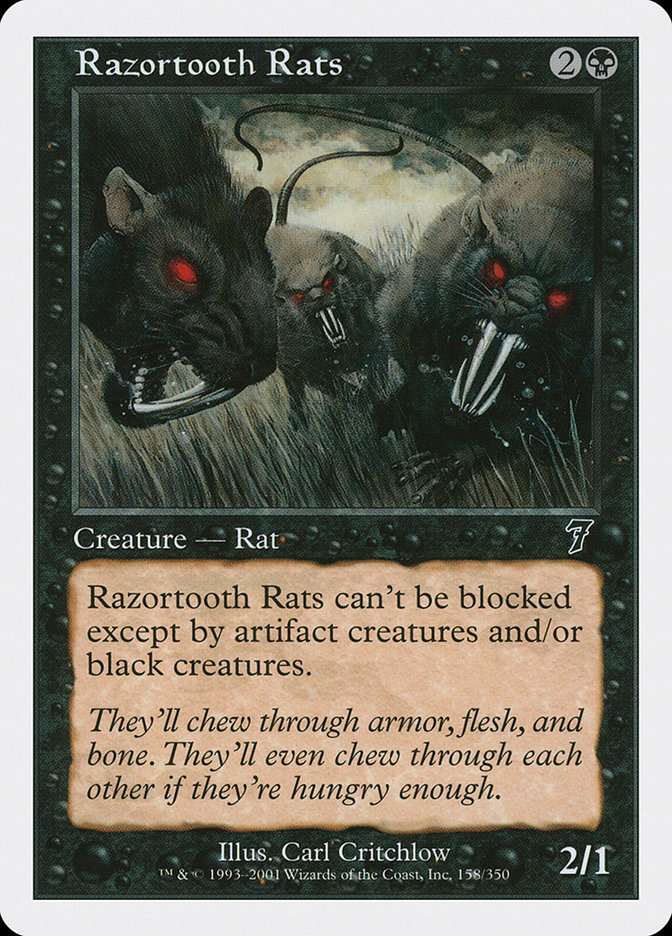 MTG: 7th Edition 158: Razortooth Rats 