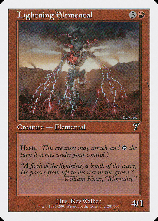MTG: 7th Edition 201: Lightning Elemental 