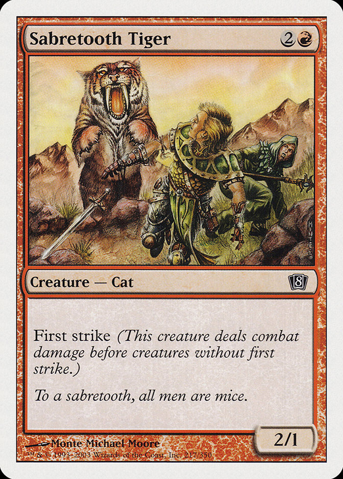 MTG: 8th Edition 217: Sabretooth Tiger 