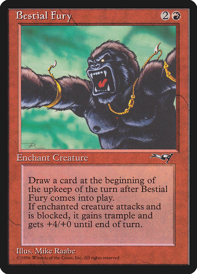MTG: Alliances 067a: Bestial Fury (Green Background) 