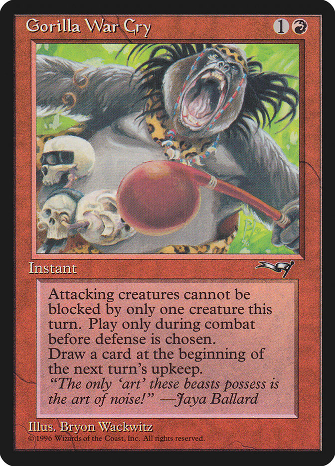 MTG: Alliances 073a: Gorilla War Cry (Leaning Right) 