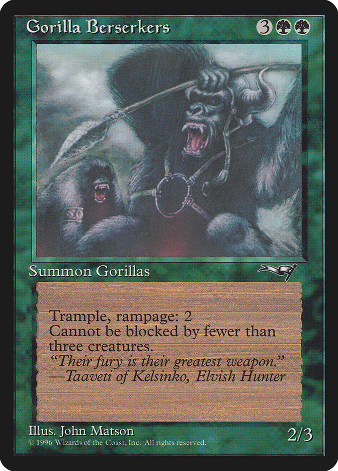 MTG: Alliances 093a: Gorilla Berserkers (Attacking) 