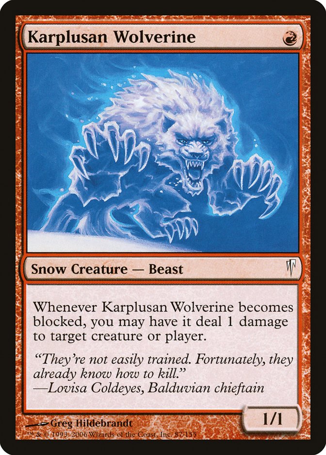 MTG: Coldsnap 087: Karplusan Wolverine 