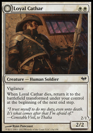 MTG: Dark Ascension 013: Loyal Cathar // Unhallowed Cathar 