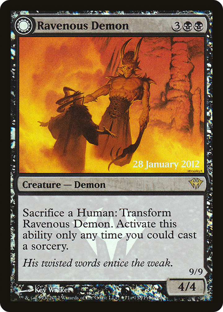 MTG: Dark Ascension 071: Ravenous Demon // Archdemon of Greed  (Prelease FOIL) 