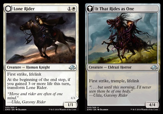MTG: Eldritch Moon 033: Lone Rider // It That Rides as One 