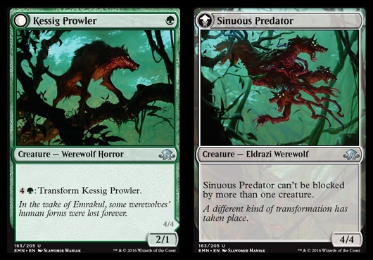 MTG: Eldritch Moon 163: Kessig Prowler // Sinuous Predator 