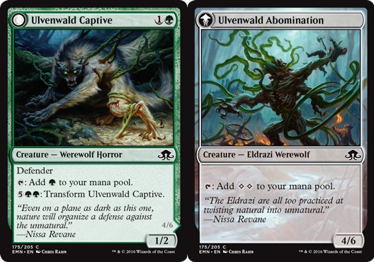 MTG: Eldritch Moon 175: Ulvenwald Captive // Ulvenwald Abomination 