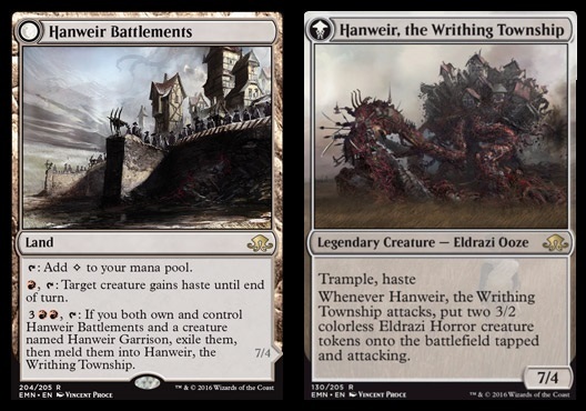 MTG: Eldritch Moon 204: Hanweir Battlements // Hanweir, the Writhing Township 