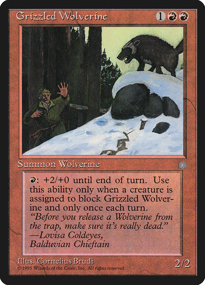 MTG: Ice Age 192: Grizzled Wolverine 