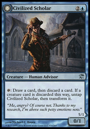 MTG: Innistrad 047: Civilized Scholar // Homicidal Brute (FOIL) 