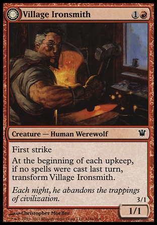 MTG: Innistrad 168: Village Ironsmith // Ironfang (FOIL) 