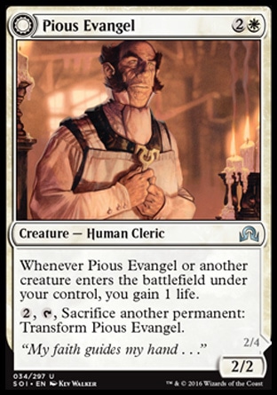 MTG: Shadows over Innistrad 034: Pious Evangel/ Wayward Disciple 