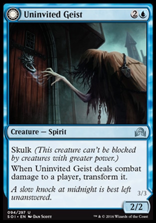 MTG: Shadows over Innistrad 094: Uninvited Geist/ Unimpeded Trespasser 
