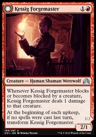 MTG: Shadows over Innistrad 169: Kessig Forgemaster/ Flameheart Werewolf 