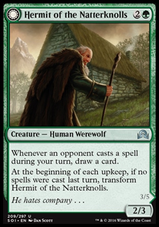 MTG: Shadows over Innistrad 209: Hermit of the Natterknolls/ Lone Wolf of the Natterknolls [FOIL] 