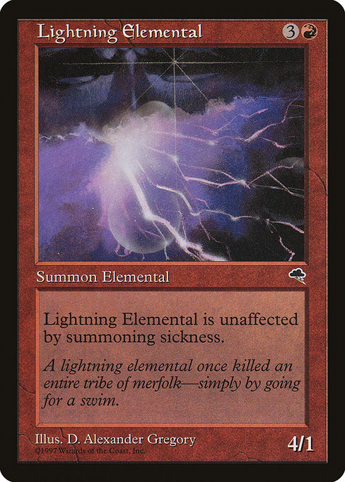 MTG: Tempest 186: Lightning Elemental 