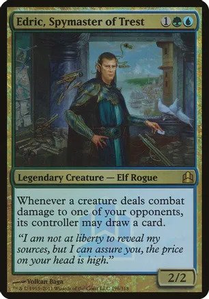 MTG: OVERSIZED: Edric Spymaster of Trest (Commander Launch promo) 