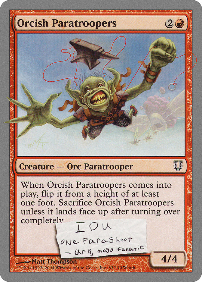 MTG: Unhinged 083: Orcish Paratroopers 