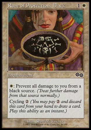 MTG: Urzas Saga 036: Rune of Protection: Black 