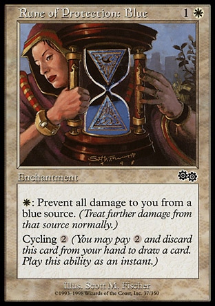 MTG: Urzas Saga 037: Rune of Protection: Blue 