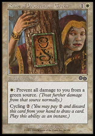 Magic: Urzas Saga 038: Rune of Protection: Green 