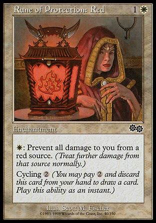 MTG: Urzas Saga 040: Rune of Protection: Red 
