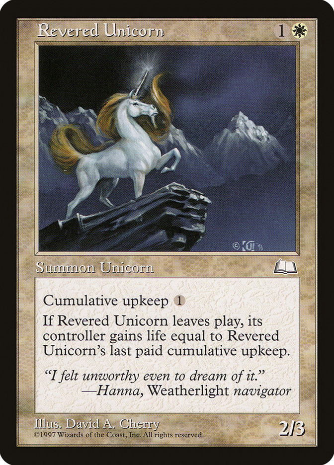 MTG: Weatherlight 023: Revered Unicorn 