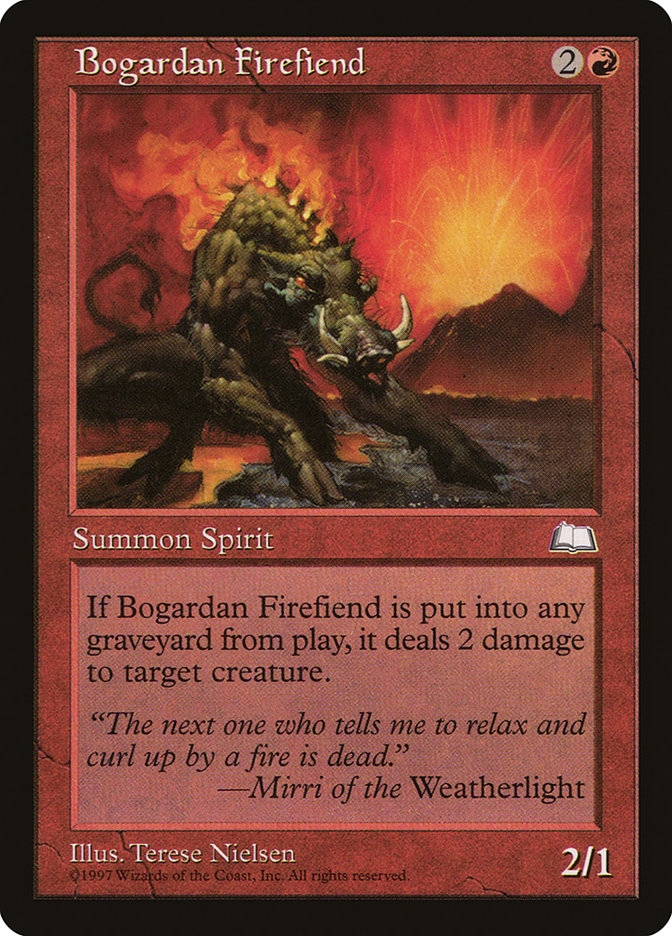 MTG: Weatherlight 091: Bogardan Firefiend 